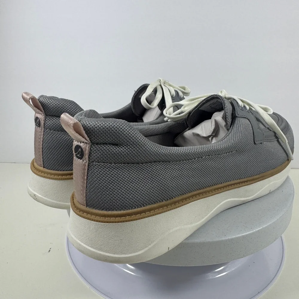 Sperry Women's Gray Canvas Boat Shoes Comfort Casual Lace Up‎ Size 10